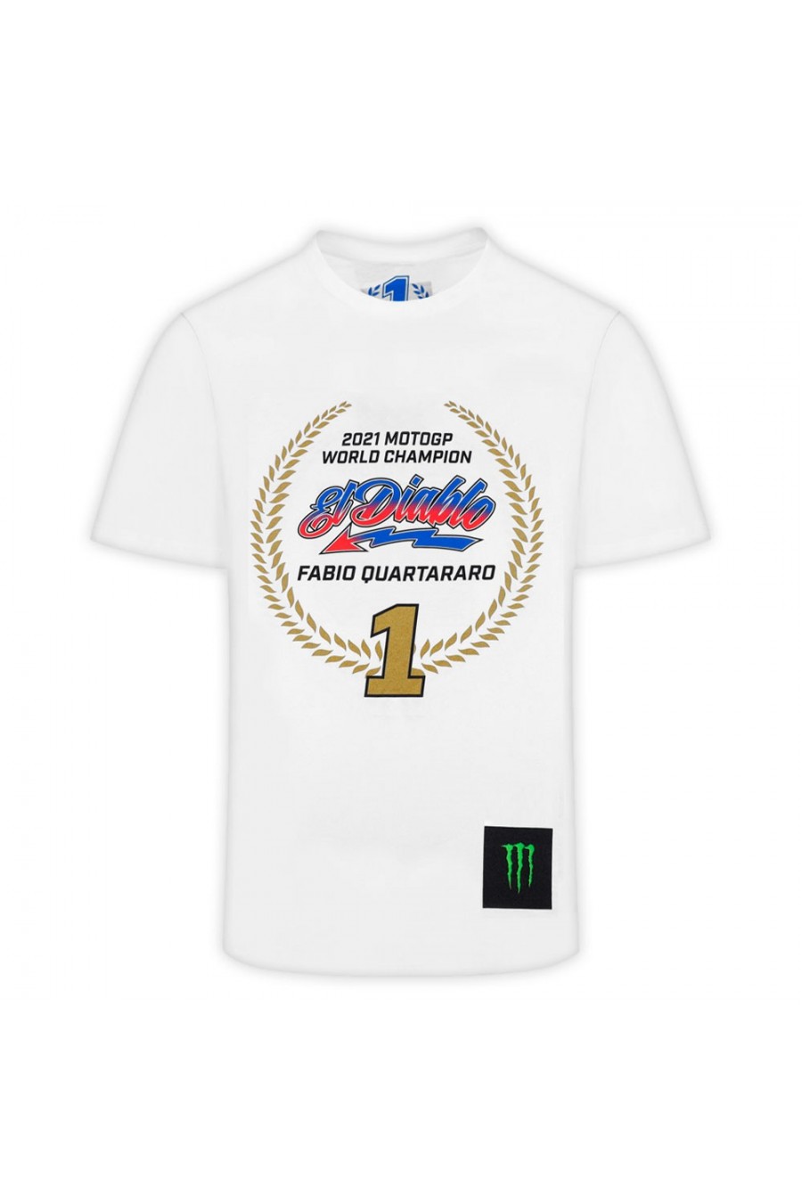 Camiseta Fabio Quartararo Campeón del Mundo MotoGP 2021 Blanca