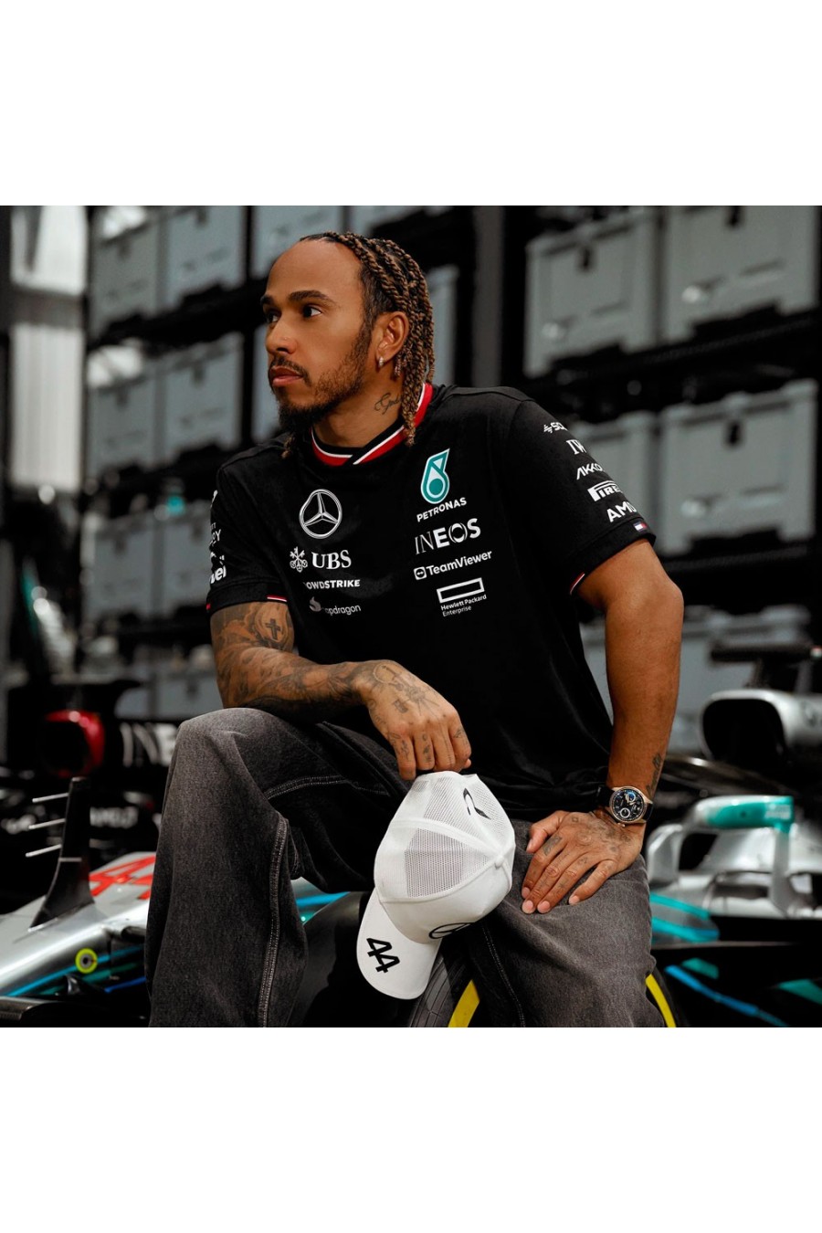 Gorra Lewis Hamilton Mercedes F1 Blanca