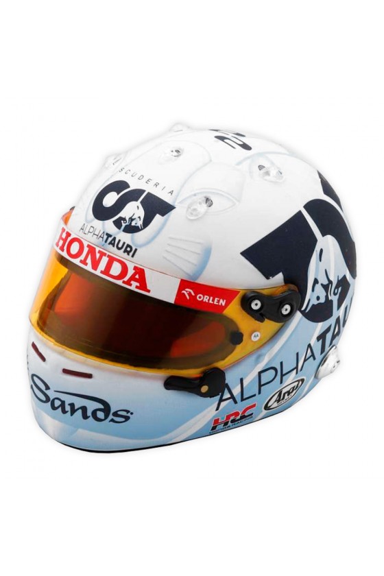 Casco Mini Helmet 1:5 Yuki Tsunoda 'AlphaTauri 2023' GP Singapur