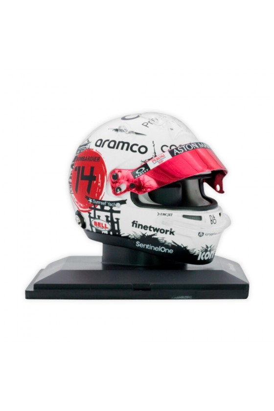 Casco Mini Helmet 1:5 Fernando Alonso 'Aston Martin 2023' GP Japón