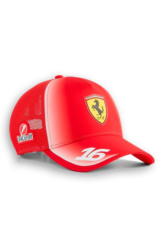 Gorra Charles Leclerc Trucker Ferrari F1 2026 Roja