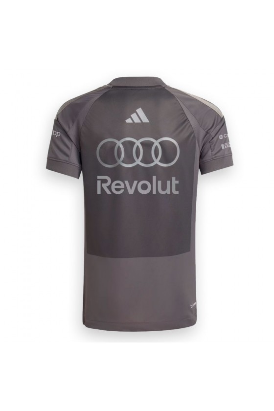 Audi F1 Team – Camiseta Oficial 2026 – 'Slate Grey' Logos Plateados – Transpirable y Premium – Unisex