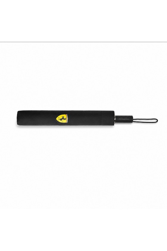 Paraguas Compacto Oficial Scuderia Ferrari F1 – Plegable y Antiviento Negro.